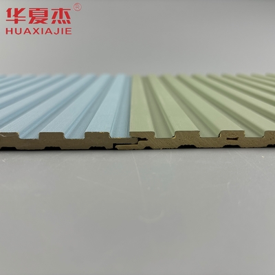 Prezzo buono pannello di parete in wpc stratificato pannello verde e blu in wpc board decorazione interna in linea