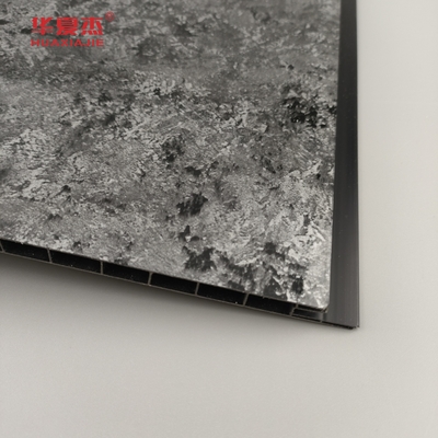 Pannello nero ad alto lucido con sliver Halo Pattern Pannelli da parete in Pvc di lusso Design Pannello in Pvc per la decorazione della casa