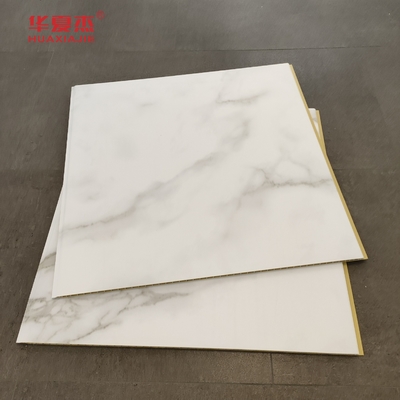 Pannello da parete Wpc di marmo bianco di alta qualità 600x9mm Tavola Wpc stratificata impermeabile facile da pulire