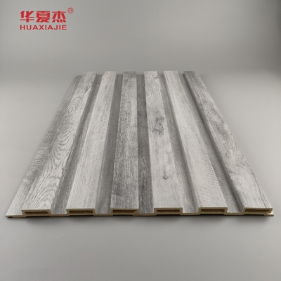 Al dettaglio Disegno in legno grigio pannello Wpc a piombo Decorazioni murali per case di lusso pannello Wpc