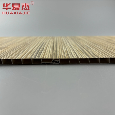 Moderno design Granelli di legno pannello di parete in PVC pannello di soffitto superficiale stratificato Decorazione per interni e esterni della casa