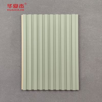 WPC pannello a parete a piatto verde resistente all'umidità pannello a parete in PVC resistente per la decorazione degli interni